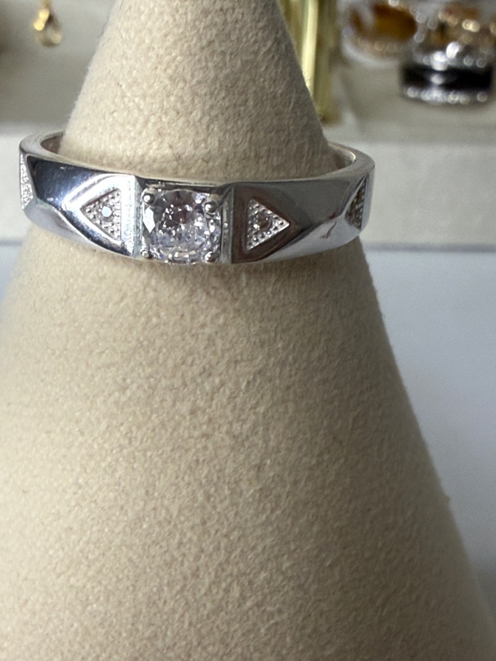 Sterling Silver Diamond Accents Unisex Ring in Silver